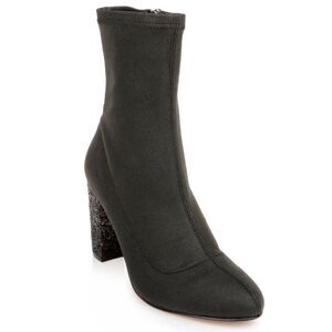 Badgley Mischka Jovanna Glitter Block Heel Bootie